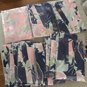 Set of 10 Navy Bridesmaid Robes, 1 Pink Bride Robe